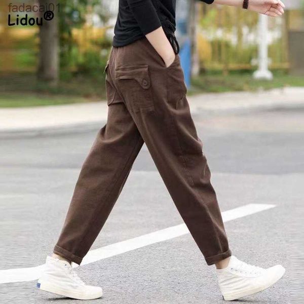 100 cotton fashion double pockets elastic high waist trousers women autumn winter twill plush and thicken casual haren pants l230621, Black;white
100 cotton fashion double pockets elastic high waist trousers women autumn winter twill plush and thicken casual haren pants l230621, Black;white