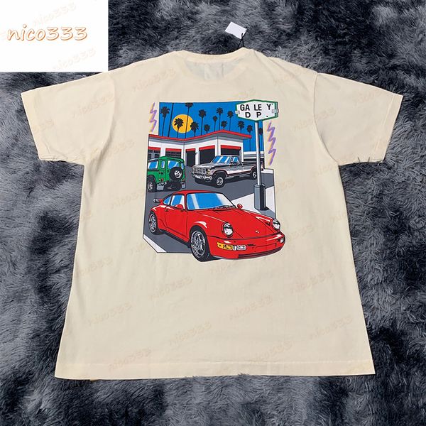 23ss ga depts t shirt car letter print pattern round neck loose cotton hundred men and women short sleeved, White;black
23ss ga depts t shirt car letter print pattern round neck loose cotton hundred men and women short sleeved, White;black