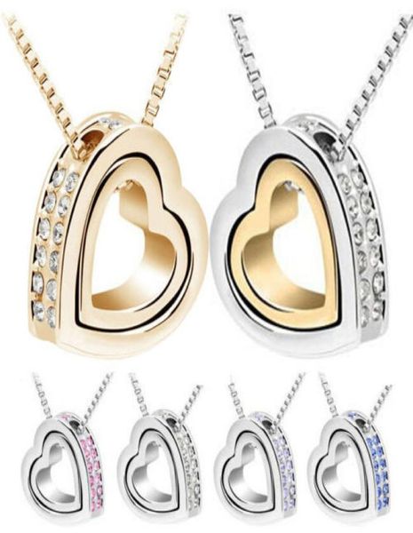qcooljly gold color heart in heart shaped austrian crystal pendant necklace fashion jewelry for women party gift6123684, Silver
qcooljly gold color heart in heart shaped austrian crystal pendant necklace fashion jewelry for women party gift6123684, Silver