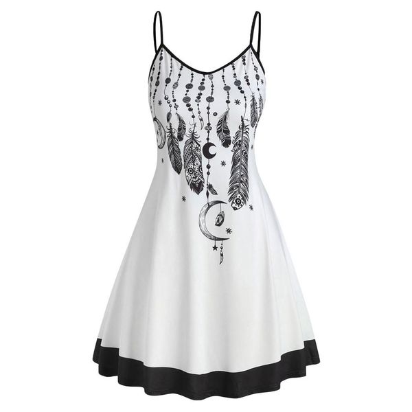 pants plus size dresses for women gothic sun moon print spaghetti strap dress girls sleeveless boho beach party dress sundress 5xl, White
pants plus size dresses for women gothic sun moon print spaghetti strap dress girls sleeveless boho beach party dress sundress 5xl, White
