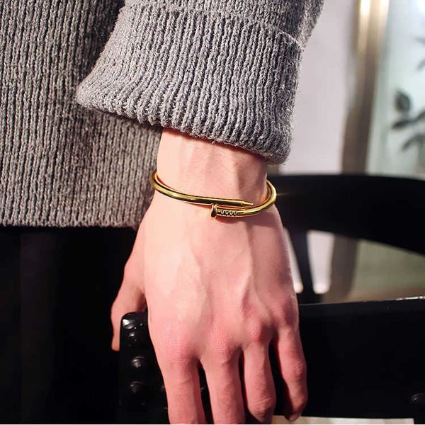 high version titanium steel nail bracelet ins niche design for male and female couples high-end gift cexc, Black
high version titanium steel nail bracelet ins niche design for male and female couples high-end gift cexc, Black