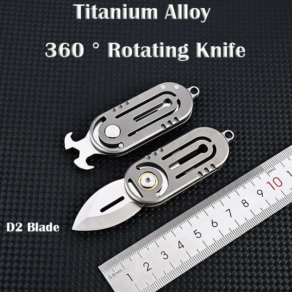 titanium alloy 360° rotating knife high hardness d2 blade multifunctional bottle opener screwdriver outdoor edc self-defens tool, Silver
titanium alloy 360° rotating knife high hardness d2 blade multifunctional bottle opener screwdriver outdoor edc self-defens tool, Silver