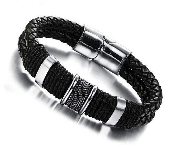 wide mens weave chain leather bangle bracelet wristband pour insert magnetic buckle stainless steel bracelets for women couples br6523932, Black
wide mens weave chain leather bangle bracelet wristband pour insert magnetic buckle stainless steel bracelets for women couples br6523932, Black