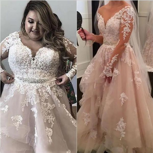 crystals lace arabic plus size wedding dresses v-neck long sleeves tiers bridal dresses wed vintage wedding gowns vestido de noiva, White
crystals lace arabic plus size wedding dresses v-neck long sleeves tiers bridal dresses wed vintage wedding gowns vestido de noiva, White