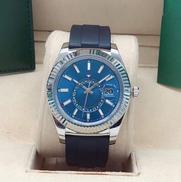 42mm men's automatic mechanical watch mens watches rubber watchband stainless steel folding buckle sport waterproof business wristwatch, Slivery;brown
42mm men's automatic mechanical watch mens watches rubber watchband stainless steel folding buckle sport waterproof business wristwatch, Slivery;brown