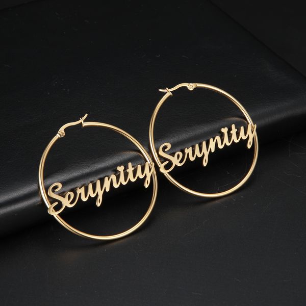 hoop huggie sipuris stainless steel personalized customize name earrings jewelry for women girls circle earring fashion 3060 mm 230710, Golden;silver
hoop huggie sipuris stainless steel personalized customize name earrings jewelry for women girls circle earring fashion 3060 mm 230710, Golden;silver