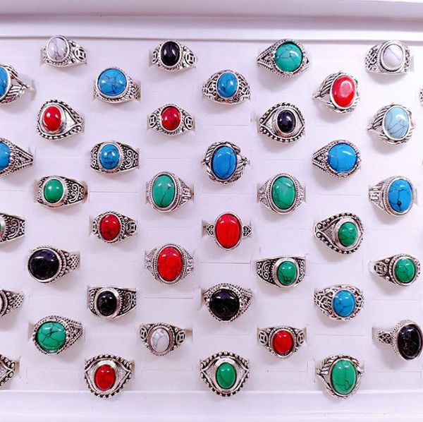 band rings new 30pcs/pack turquoise band rings mens womens fashion jewelry antique sier vintage natural stone ring party gifts d1, Silver
band rings new 30pcs/pack turquoise band rings mens womens fashion jewelry antique sier vintage natural stone ring party gifts d1, Silver