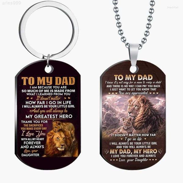 pendant necklaces to my dad gift stainless steel color printed keychain necklace, Silver
pendant necklaces to my dad gift stainless steel color printed keychain necklace, Silver