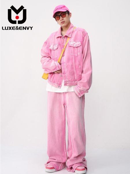 mens tracksuits luxe korean edition pink denim coat straight leg jeans casual set fashion spring summer 230707, Gray
mens tracksuits luxe korean edition pink denim coat straight leg jeans casual set fashion spring summer 230707, Gray