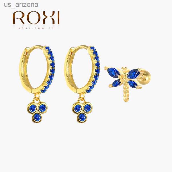 roxi multi style blue zircon hanging earrings for women 925 silver pendientes cz huggie piercing hoop earrings for teen jewelry l230620, Golden;silver
roxi multi style blue zircon hanging earrings for women 925 silver pendientes cz huggie piercing hoop earrings for teen jewelry l230620, Golden;silver