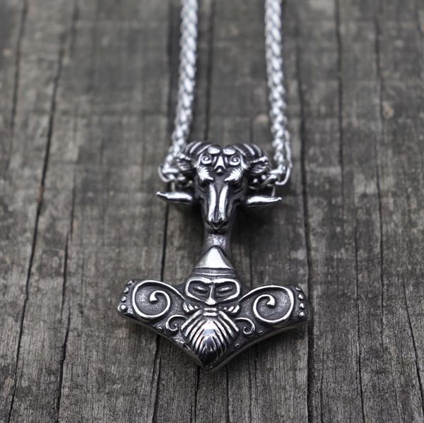 viking mjolnir thor039s hammer sheep heads stainless steel pendant necklace scandinavian pagan norse rune totem man amulet jewe5485249, Silver
viking mjolnir thor039s hammer sheep heads stainless steel pendant necklace scandinavian pagan norse rune totem man amulet jewe5485249, Silver