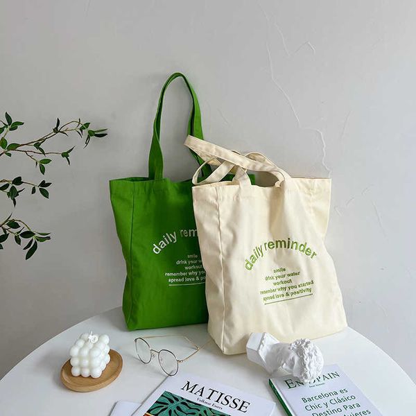bufan liangpin/niche daily reminder embroidered canvas bag for women tote bag 
bufan liangpin/niche daily reminder embroidered canvas bag for women tote bag