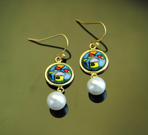 hundertwasser village series drop earrings 18k goldplated enamel earring for woman pearl earrings for a gift8025016, Silver
hundertwasser village series drop earrings 18k goldplated enamel earring for woman pearl earrings for a gift8025016, Silver