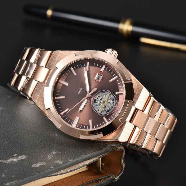 wristwatches for men 2023 new mens watches three stitches quartz watch luxury brand designer clock with calendar function steel belt fashion, Slivery;brown
wristwatches for men 2023 new mens watches three stitches quartz watch luxury brand designer clock with calendar function steel belt fashion, Slivery;brown