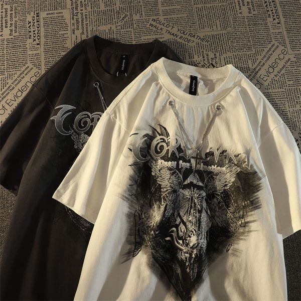 mens tshirts dark black cool street style necklace short sleeved tshirt men and women ins summer loose casual niche retro hipclothes 230710, White;black
mens tshirts dark black cool street style necklace short sleeved tshirt men and women ins summer loose casual niche retro hipclothes 230710, White;black