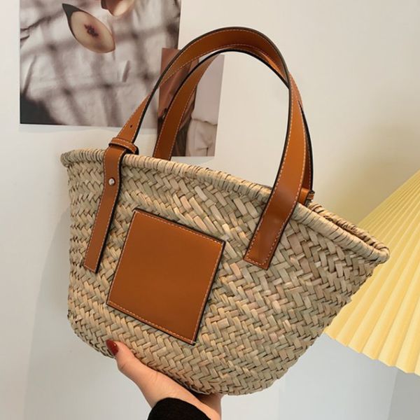 evening bags large capacity basket women handbag hand woven straw woven bag tote summer beach 230710
evening bags large capacity basket women handbag hand woven straw woven bag tote summer beach 230710