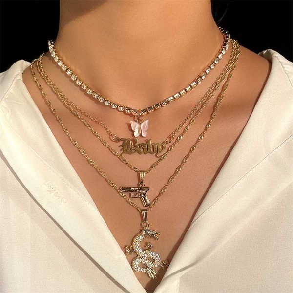 pendant necklaces 2023 new cute butterfly tennis chain choker necklace for women golden crystal dragon letter multilayer metal jewellery 230, Silver
pendant necklaces 2023 new cute butterfly tennis chain choker necklace for women golden crystal dragon letter multilayer metal jewellery 230, Silver