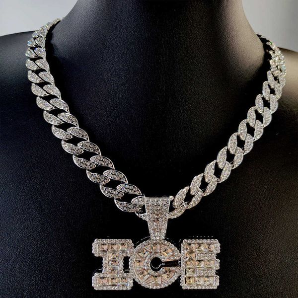 hip hop ice glass diamond chain necklace english alphabet full pendant personality men's accessories 230628, Silver
hip hop ice glass diamond chain necklace english alphabet full pendant personality men's accessories 230628, Silver