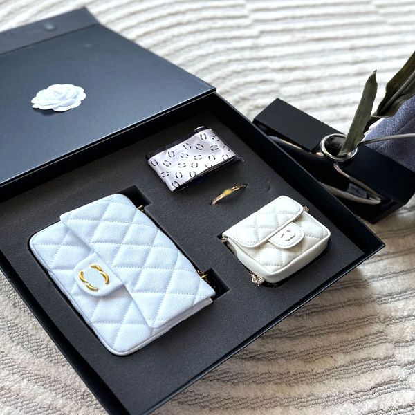 with folding box value set box classic square fat coin purse bracelet silk scarf size 19x12
