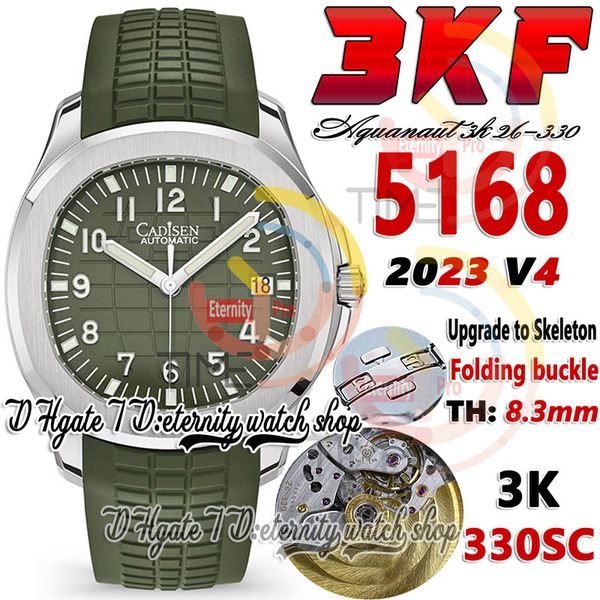 3kf v4 3k5168 a330sc automatic mens watch minimum noise movement ultrathin green texture dial number markers stainless steel case rubber ban, Slivery;brown
3kf v4 3k5168 a330sc automatic mens watch minimum noise movement ultrathin green texture dial number markers stainless steel case rubber ban, Slivery;brown