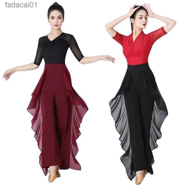 dance wide leg pants women's high waist pants lotus leaf side wild dangling feel training pants 2022 new dance female pants l230621, Black;white
dance wide leg pants women's high waist pants lotus leaf side wild dangling feel training pants 2022 new dance female pants l230621, Black;white