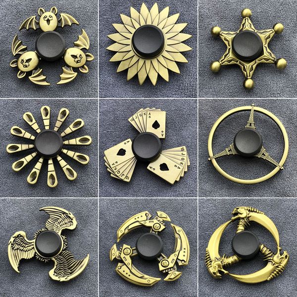 

Bronze Multi Styles Fidget Spinner Finger Toy Zinc Alloy Metal Hand Spinners Fingertip Gyro Spinning Top Stress Relief Decompression Toys Anxiety Reliever