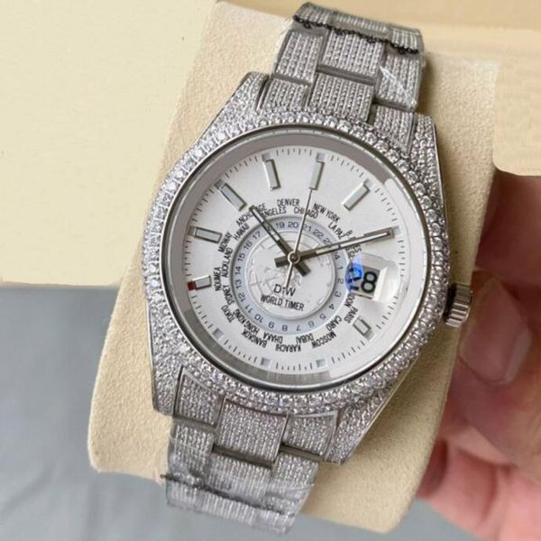 full diamond watch mens automatic mechanical watches 41mm with diamond-studded steel bracelet fashion business wristwatch montre de luxe bli, Slivery;brown
full diamond watch mens automatic mechanical watches 41mm with diamond-studded steel bracelet fashion business wristwatch montre de luxe bli, Slivery;brown