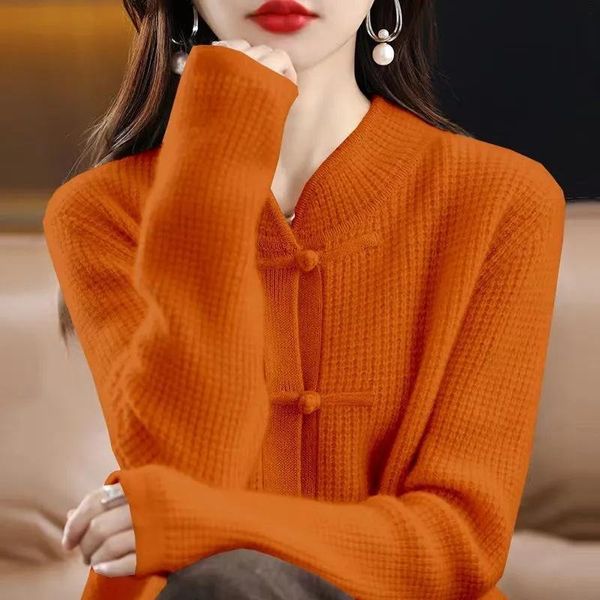 sweaters vintage knitted cardigan women's thickened half high collar frog loose slim sweater coat chinese style autumn and winter n, White;black
sweaters vintage knitted cardigan women's thickened half high collar frog loose slim sweater coat chinese style autumn and winter n, White;black