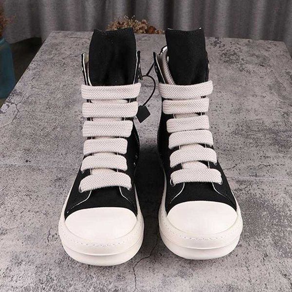 high rick men's women's casual shoes thick sole cowhide warm cashmere ro owens sneakers, Black 
high rick men's women's casual shoes thick sole cowhide warm cashmere ro owens sneakers, Black