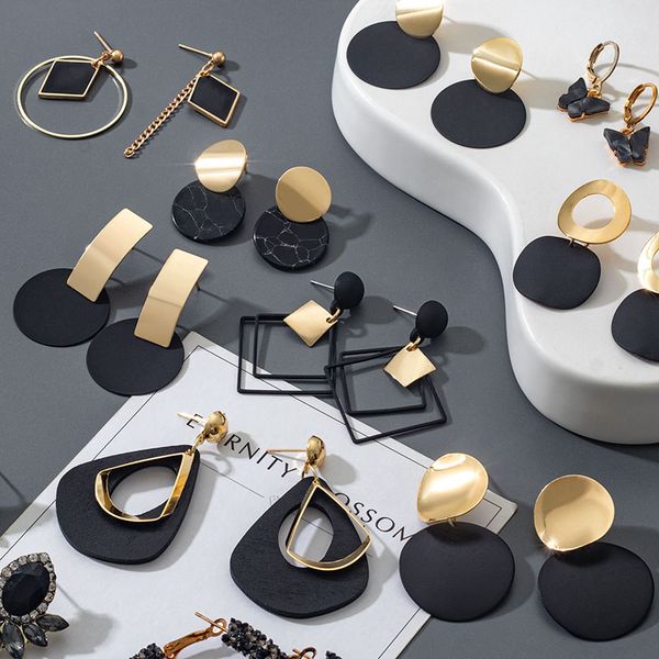 stud poxam korean statement earrings for women black cute arcylic geometric drop small female brincos trend jewelry 230710, Golden;silver
stud poxam korean statement earrings for women black cute arcylic geometric drop small female brincos trend jewelry 230710, Golden;silver