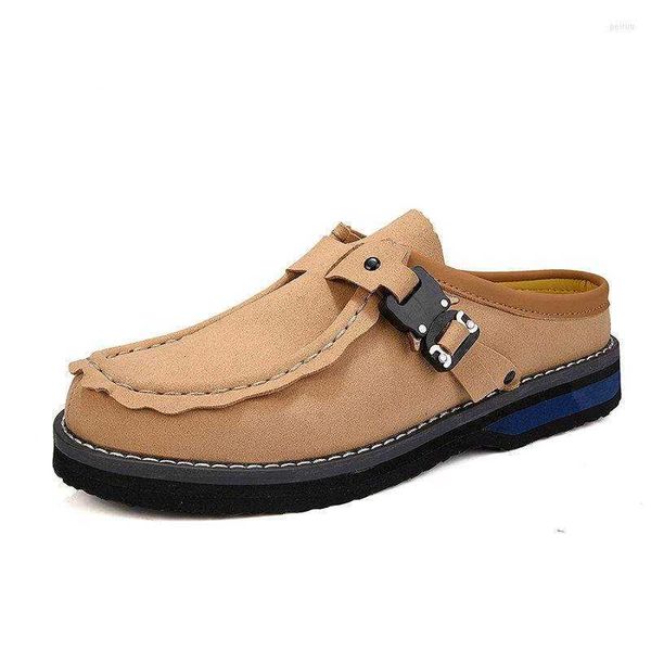 slippers men leather half 2023 brand outdoor indoor comfortable fashion mules sandals mens buckle classic slides, Black
slippers men leather half 2023 brand outdoor indoor comfortable fashion mules sandals mens buckle classic slides, Black