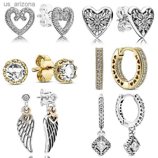 925 sterling silver earring golden shine clear sparkling crown pave heart winter frost hoop earring for women fashion jewelry l230620, Golden;silver
925 sterling silver earring golden shine clear sparkling crown pave heart winter frost hoop earring for women fashion jewelry l230620, Golden;silver