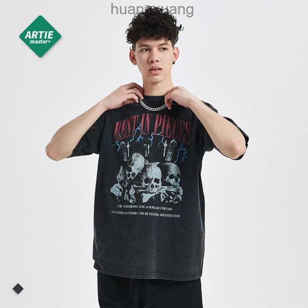designer artie men's wear | 2022 summer new worn skull head print short sleeve men's high street fashion brand wash t, White;black
designer artie men's wear | 2022 summer new worn skull head print short sleeve men's high street fashion brand wash t, White;black