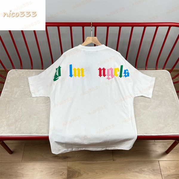 23ss new t shirt colorful neckline foam letters cotton loose versatile men and women white gray casual bat shirt, White;black
23ss new t shirt colorful neckline foam letters cotton loose versatile men and women white gray casual bat shirt, White;black