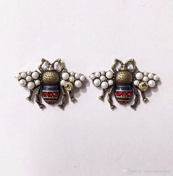 fashion brand pearl stud earrings couple bee earrings vintage brass jewelry 9474094, Golden;silver
fashion brand pearl stud earrings couple bee earrings vintage brass jewelry 9474094, Golden;silver