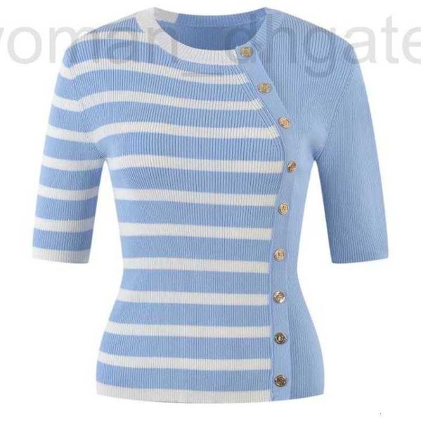 women's sweaters designer 205 2023 spring summer women sweater t shirt short sleeve crew neck pink blue black striped pullover womens q, White;black
women's sweaters designer 205 2023 spring summer women sweater t shirt short sleeve crew neck pink blue black striped pullover womens q, White;black