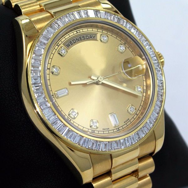 luxury bp factory 3235 automatic movement day-date ii presi 218238 18k yellow 41mm baguettes diamond men's watch, Slivery;brown
luxury bp factory 3235 automatic movement day-date ii presi 218238 18k yellow 41mm baguettes diamond men's watch, Slivery;brown