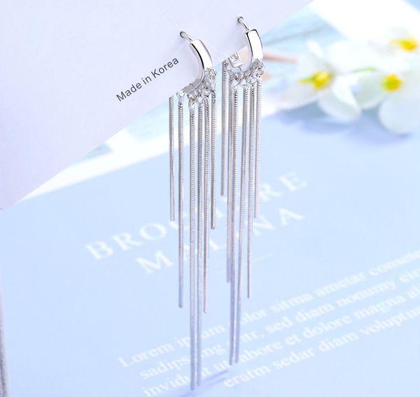 925 sterling silver handmade long chain tassel love heart hoop earrings for women oorbellen aretes creole se10724710599, Golden
925 sterling silver handmade long chain tassel love heart hoop earrings for women oorbellen aretes creole se10724710599, Golden