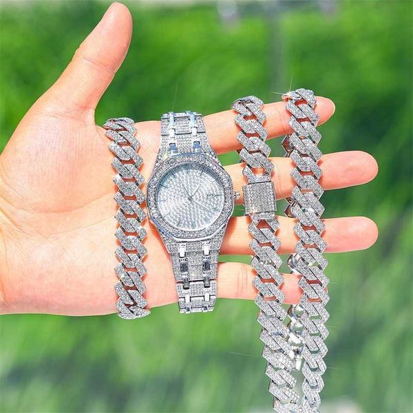 strands 3pcs necklace +watch+bracelet hip hop miami cuban link chain necklaces for men women shiny rhinestones rapper jewelry 230613, Black
strands 3pcs necklace +watch+bracelet hip hop miami cuban link chain necklaces for men women shiny rhinestones rapper jewelry 230613, Black