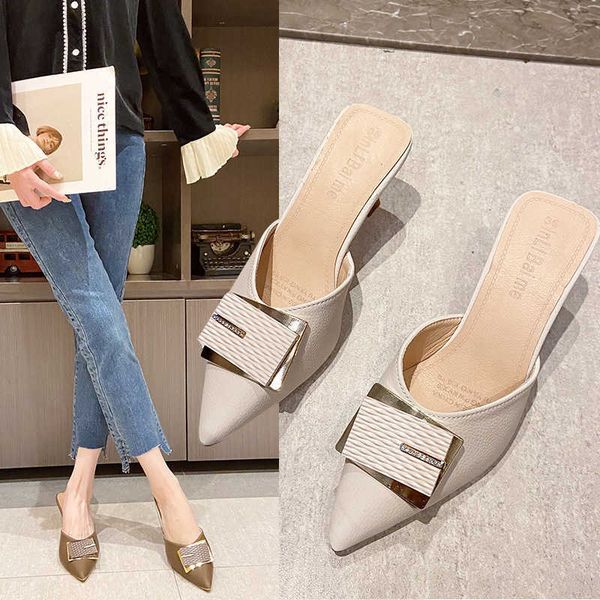 sandals women's summer new style slippers slim heels medium small french half trailer high heels 230626, Black
sandals women's summer new style slippers slim heels medium small french half trailer high heels 230626, Black