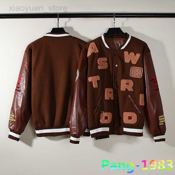men's jackets woolen cloth streetwear baseball jacket men women street casual coat embroidered leather sleeve baseball uniforms hkd2307, Black;brown
men's jackets woolen cloth streetwear baseball jacket men women street casual coat embroidered leather sleeve baseball uniforms hkd2307, Black;brown