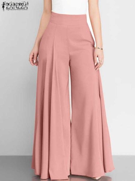women elegant high waist wide leg pants zanzea 2023 spring vintage flare trousers casual solid zipper pantalon female palazzo l230621, Black;white
women elegant high waist wide leg pants zanzea 2023 spring vintage flare trousers casual solid zipper pantalon female palazzo l230621, Black;white