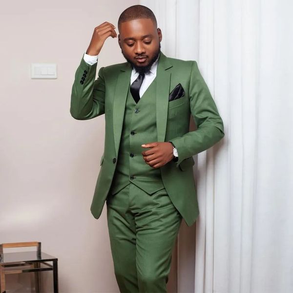 olive green 3 pieces mens suits notched lapel male tuxedos for wedding blazers slim fit groom wear black men one button prom jackets vest pa, Black;gray
olive green 3 pieces mens suits notched lapel male tuxedos for wedding blazers slim fit groom wear black men one button prom jackets vest pa, Black;gray