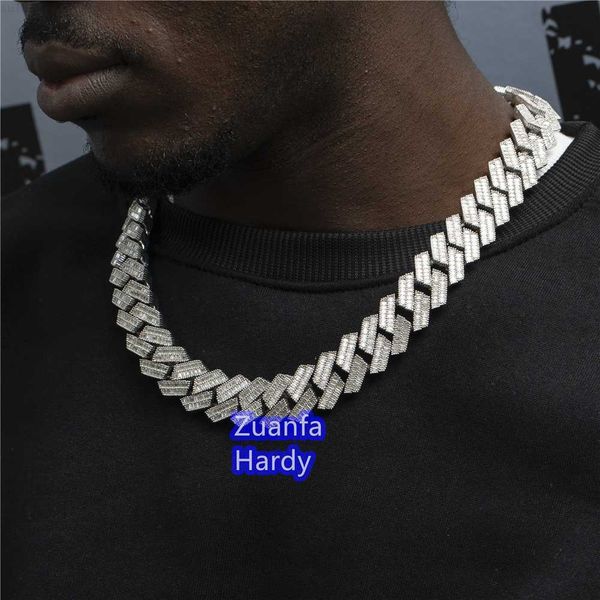 custom baguette diamond cuban link necklace vvs moissanite iced out 925 cuban link chain, Silver
custom baguette diamond cuban link necklace vvs moissanite iced out 925 cuban link chain, Silver