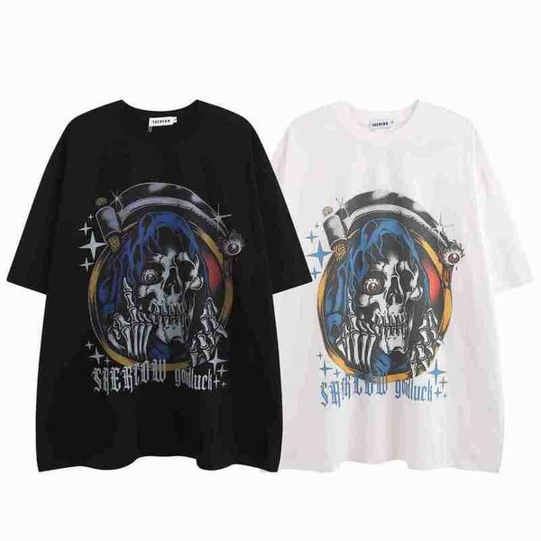 designeramerican ins high street dark fashion brand trendy street skull letter printing short sleeve t-shirt half sleeve shirt, White;black
designeramerican ins high street dark fashion brand trendy street skull letter printing short sleeve t-shirt half sleeve shirt, White;black