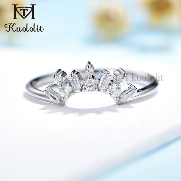 with side stones kuololit 585 14k 10k white gold emerald cut ring for women solitaire matching band wedding engagement couple 230710, Silver
with side stones kuololit 585 14k 10k white gold emerald cut ring for women solitaire matching band wedding engagement couple 230710, Silver