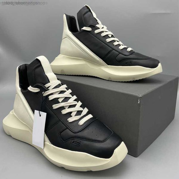 street high rick men sneakers sport walking shoes genuine leather men's casual shoes designer women boots owens streetwear women's, Black 
street high rick men sneakers sport walking shoes genuine leather men's casual shoes designer women boots owens streetwear women's, Black