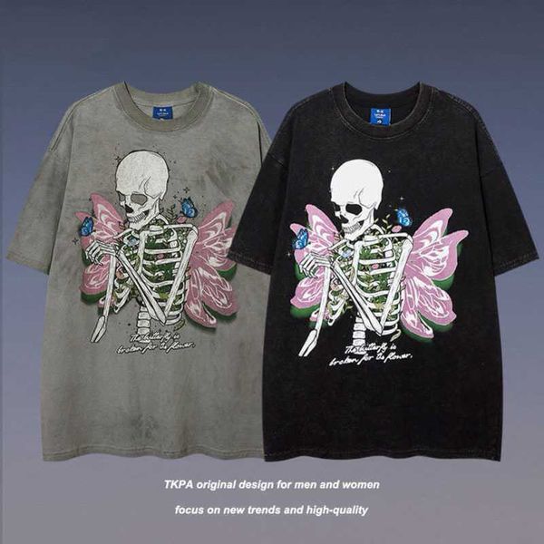 designertkpa high street dark skull wash old couple short sleeve t-shirt men's and women's hip hop fashion brand half sleeve tee s, White;black
designertkpa high street dark skull wash old couple short sleeve t-shirt men's and women's hip hop fashion brand half sleeve tee s, White;black