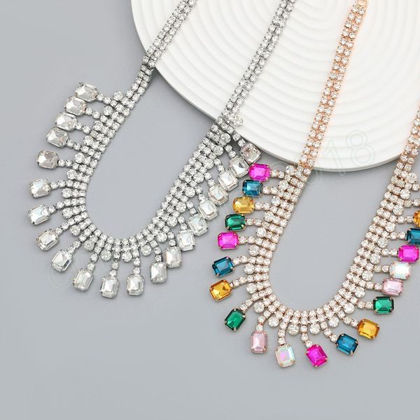 new metal colorful rhinestone geometric necklace holiday party luxury chokers jewelry women's fashion accessories gift, Golden;silver
new metal colorful rhinestone geometric necklace holiday party luxury chokers jewelry women's fashion accessories gift, Golden;silver