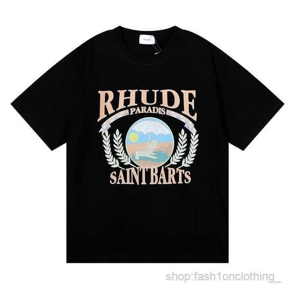 rhude shirt 23ss mens t tess designer casual fashion short sleeve europe america men round neck tshirts us size s-xl 75, White;black